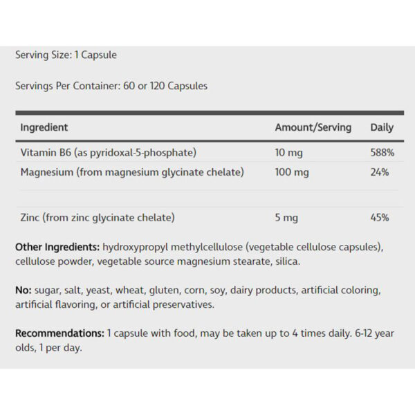 Terry Naturally – Bio Active Magnesium Complex with P-5-P & Zinc 120 Caps - Image 2